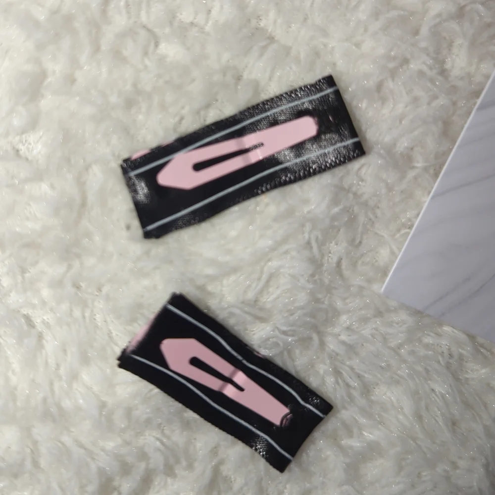 Gucci Pink Fur Hair Clip Trio Upcycled And Handmade From Authentic Gucci Ribbon